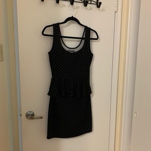 Suzy Shier Black & White Polka Dot Dress